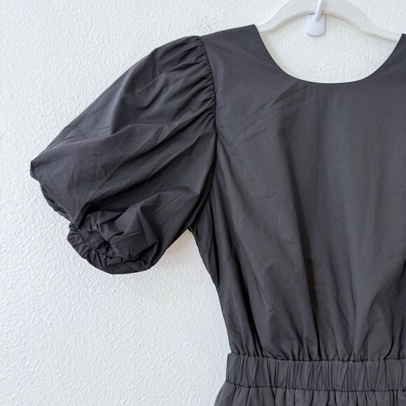 Brand New English Factory Women's Size XS Cut Out Poplin Mini Dress in Black - Picture 5 of 16